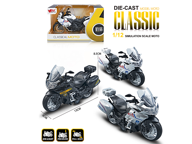 1:12 Alloy Pull Back Benelli Police Motorcycle