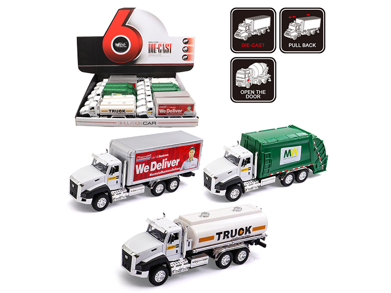1:50 Alloy Pull Back Transport Truck(Open Two Doors)12pcs