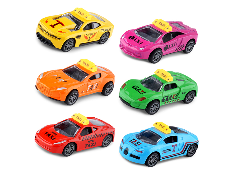 1:60 Pull Back Alloy Taxi Sports Car