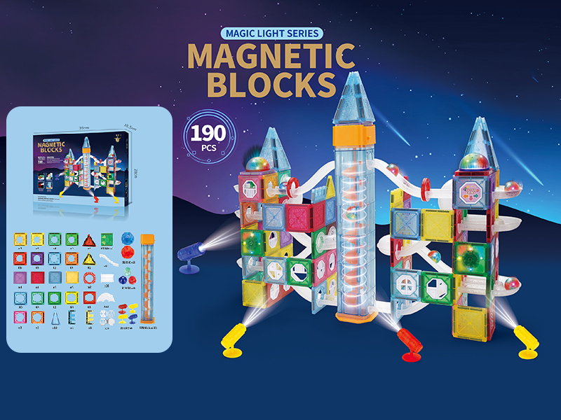 B/O Pipeline Park Magnetic Building Blocks With Lights 190pcs