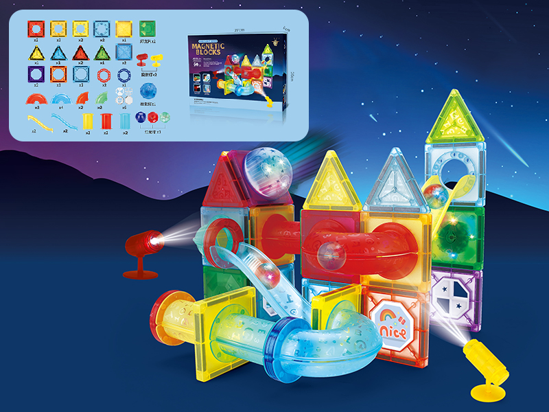 Pipeline Park Magnetic Building Blocks With Lights 60pcs
