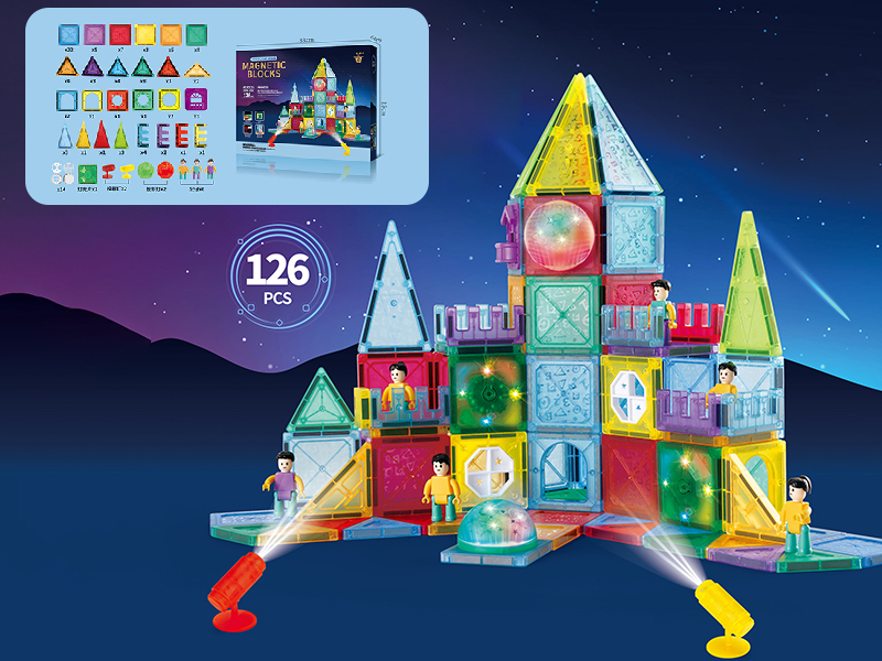 Magnetic Building Blocks With Lights 126pcs