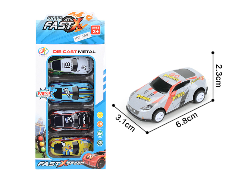 Light Alloy Pull Back Car 4PCS