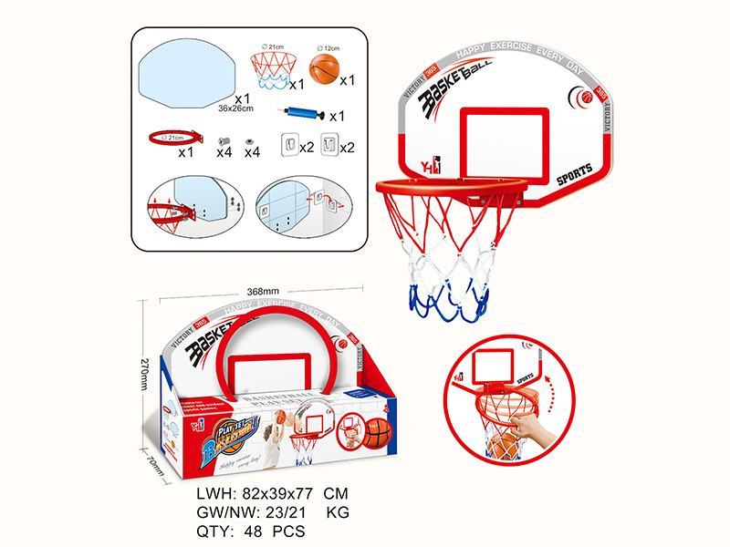 Red And White Basketball Board Rack