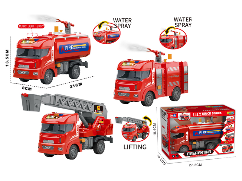Friction Fire Truck With Light And Music