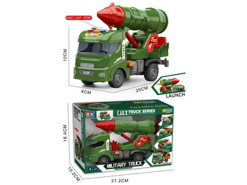 Friction Military Vehicles With Light And Music(Missile Vehicle)