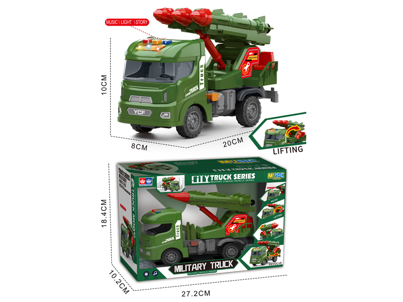 Friction Military Vehicles With Light And Music(Missile Vehicle)