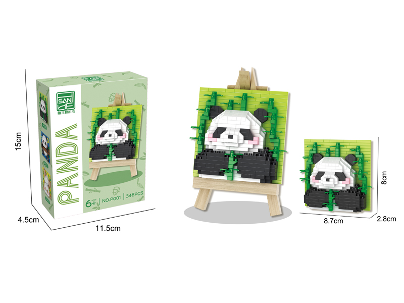 348PCS Panda Building Block Easel