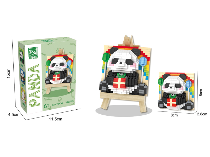 392PCS Panda Building Block Easel