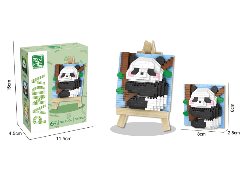 346PCS Panda Building Block Easel