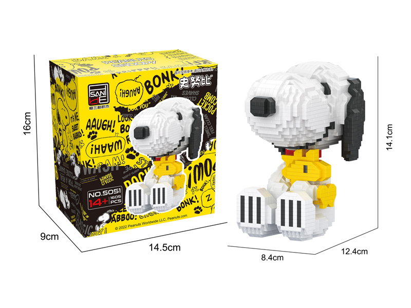 1605PCS Micro Snoopy Building Block