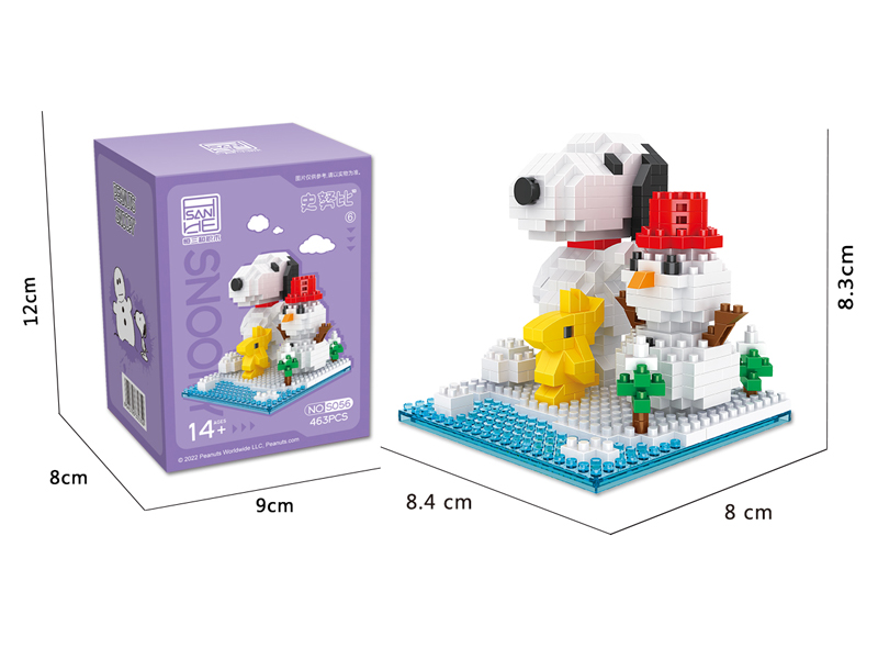 463PCS Mini Snoopy Small Scene Block
