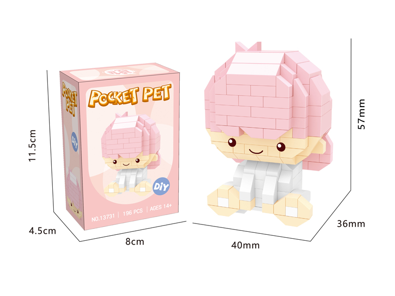196PCS Micro Cartoon Building Block