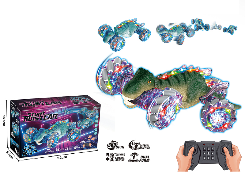 13-Channel Remote Control Dinosaur Stunt Twist Car