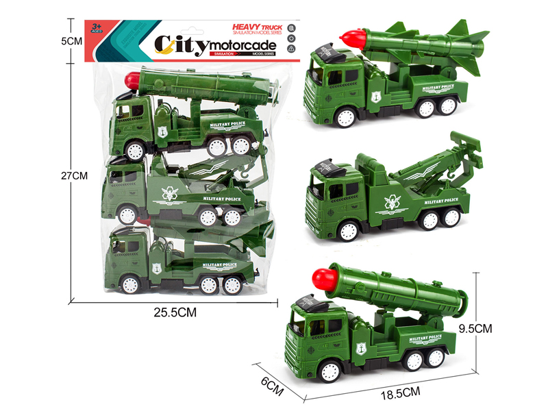Friction Military Vehicle 3PCS
