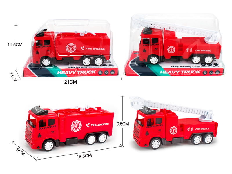 Solid Color Friction Fire Truck