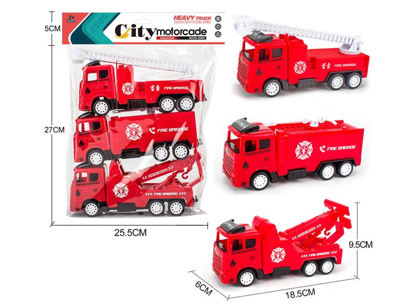 Friction Fire Truck 3PCS
