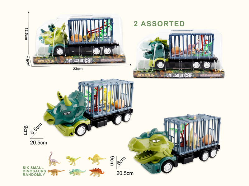 Friction Dinosaur Cage Car
