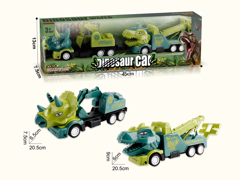 Friction Dinosaur Excavator/Trailer 2PCS