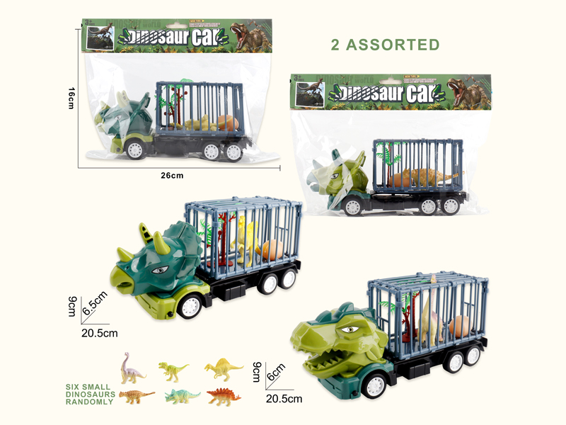 Friction Dinosaur Cage Car