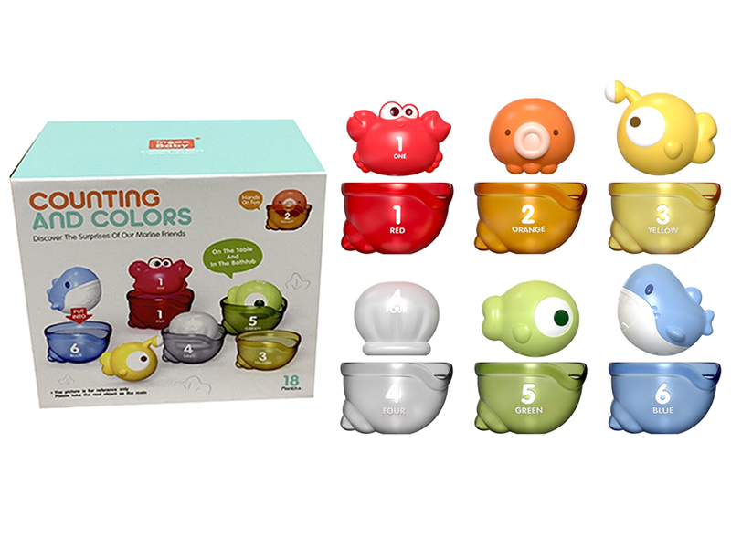 Counting And Colors Conch Animals 6PCS