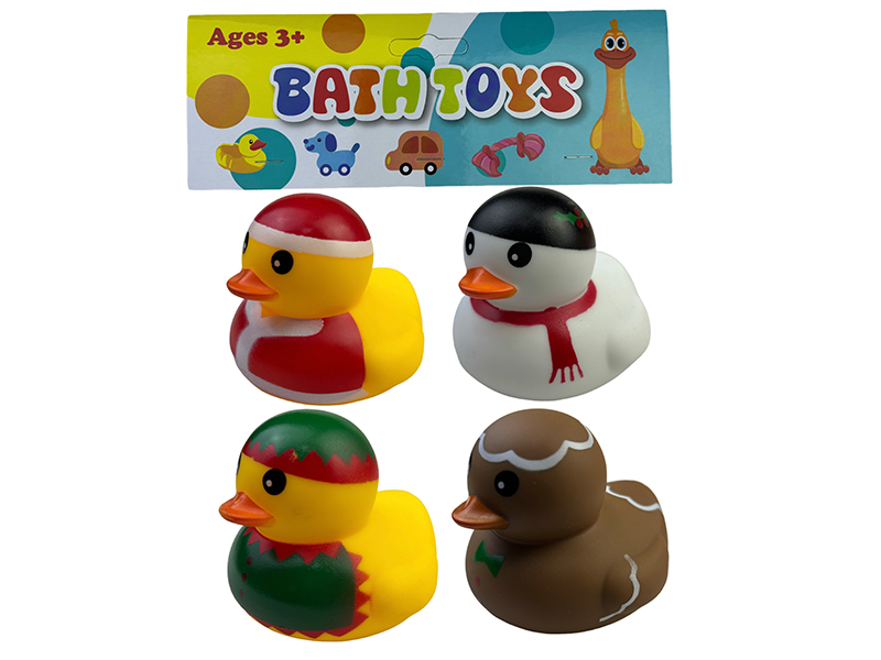 4PCS Christmas Vinyl Duck