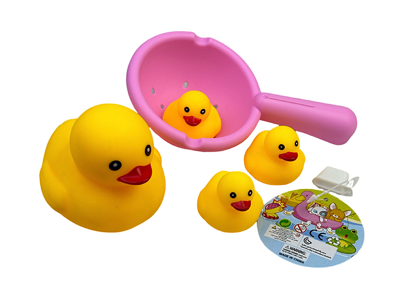 4PCS Vinyl Duck+ Fish Scoop Net