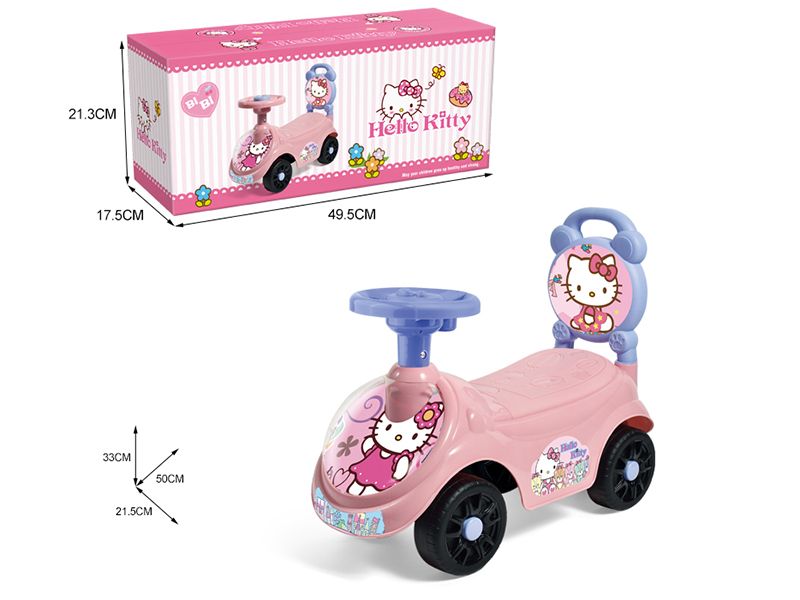 Hello Kitty Cartoon Ride On Car(Steering Wheel With Music)