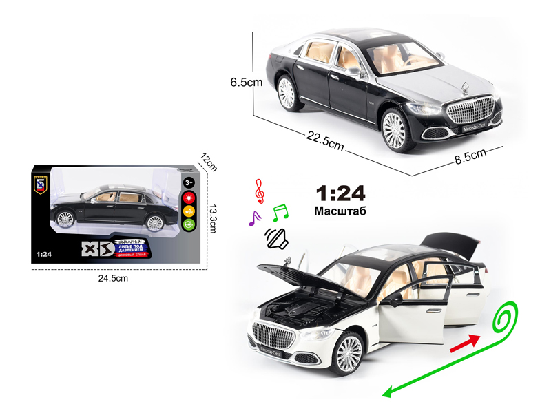 1:24 Alloy Mercedes Maybach S680 Model Car With Light And Sound