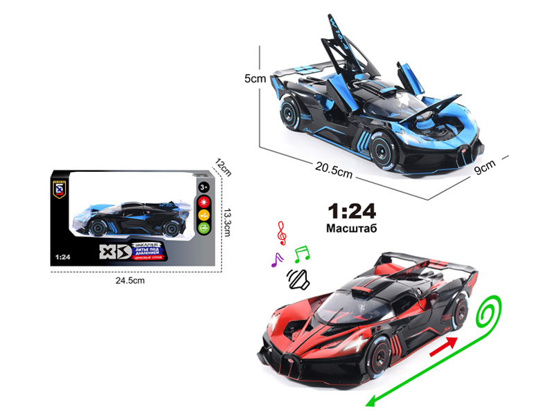 1:24 Alloy Bugatti Bolode Car Model With Light And Sound