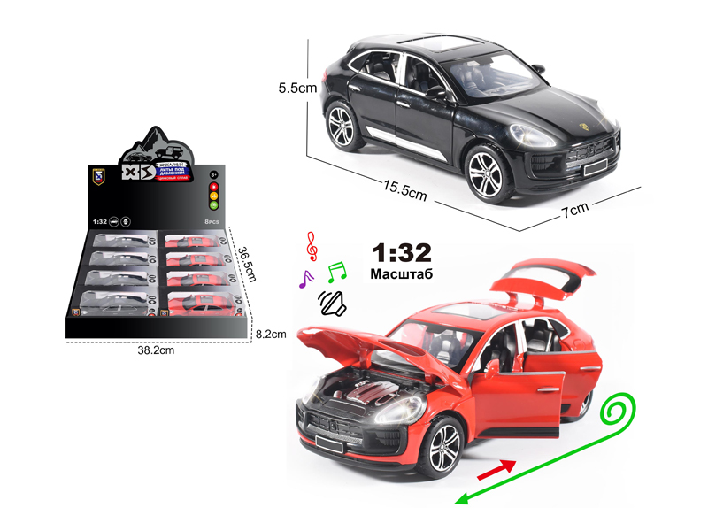 1:32 Alloy Porsche Macan With Light And Sound 8PCS
