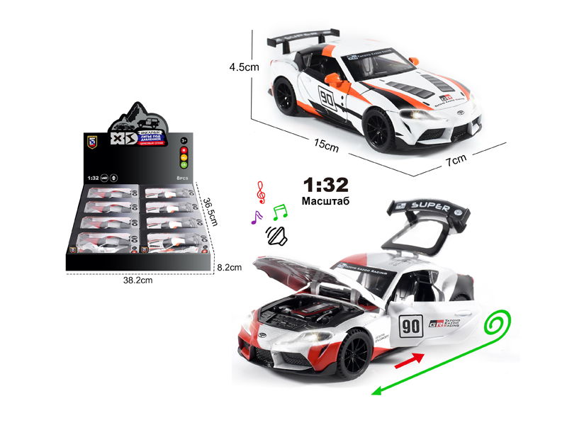 1:32 Alloy Toyota Bull Demon King Track Edition With Light And Sound 8PCS