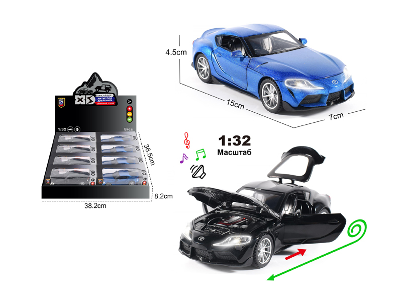 1:32 Alloy Toyota Bull Demon King Car With Light And Sound 8PCS