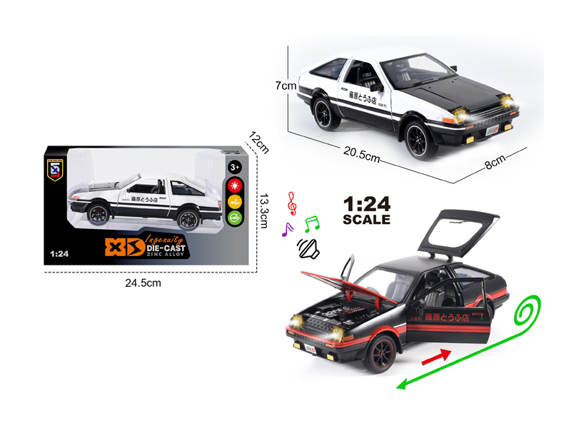 1:24 Alloy Toyota Ae86 Model Car With Light And Sound