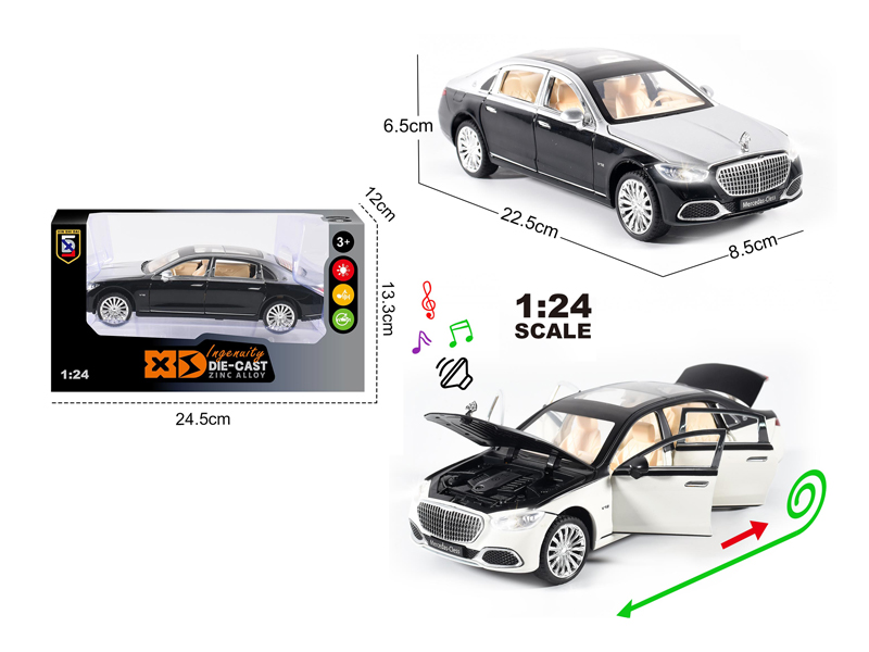 1:24 Alloy Mercedes Maybach S680 Model Car With Light And Sound