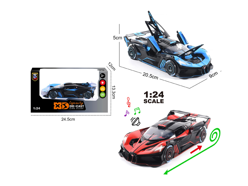 1:24 Alloy Bugatti Bolode Car Model With Light And Sound