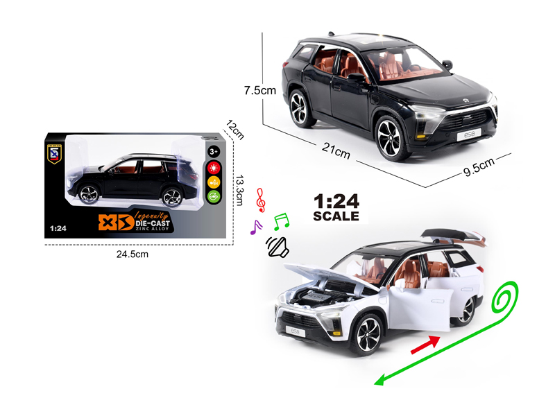 1:24 Alloy Nio Es8 Car With Light And Sound