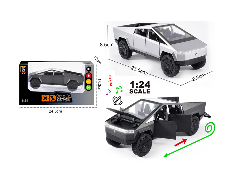 1:24 Alloy Tesla Pickup Truck With Light And Sound