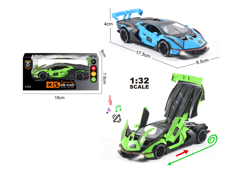 1:32 Alloy Lamborghini SCV12 With Light And Sound