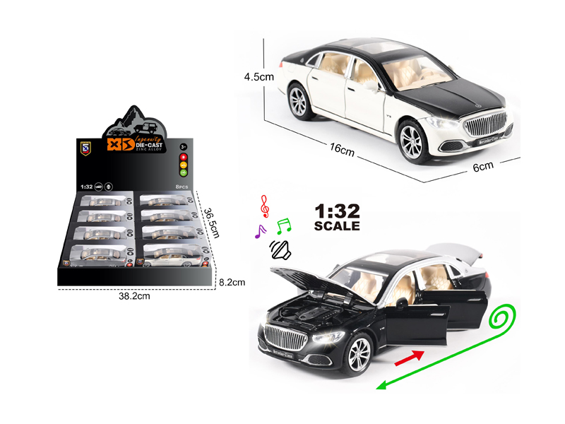 1:32 Alloy Mercedes Maybach S680 With Light And Sound 8PCS