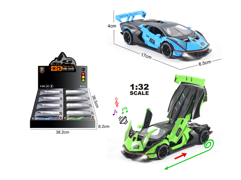 1:32 Alloy Lamborghini SCV12 With Light And Sound 8PCS