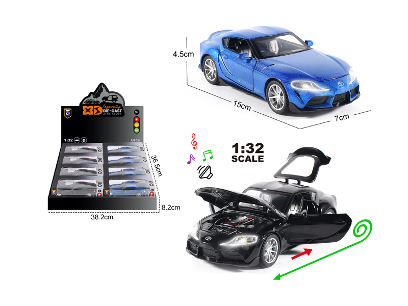 1:32 Alloy Toyota Bull Demon King Car With Light And Sound 8PCS