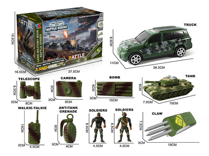 Friction Simulated Military Vehicle+Friction Tank Military Set(Toyota Dominance)