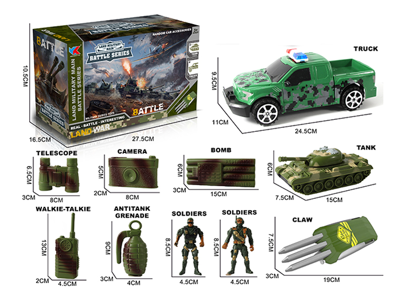 Friction Police Car+Friction Tank Military Set(Ford F150 Raptor)