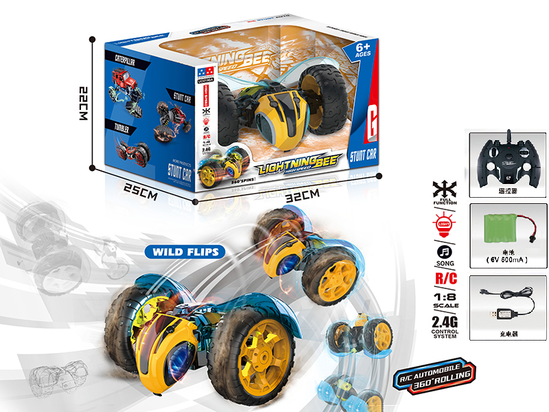 1:8 2.4G Remote Control Lighting Bee Stunt Car(With Light And Music)