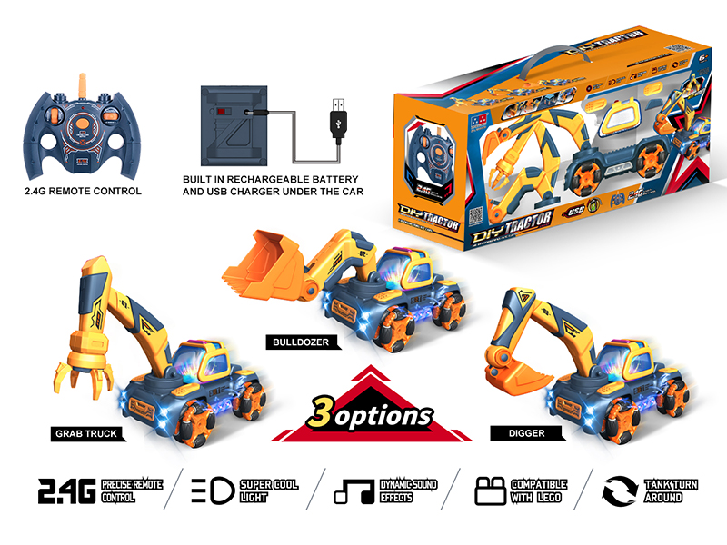 1:18 2.4G 10-Channel Remote Control DIY Engineering Truck
