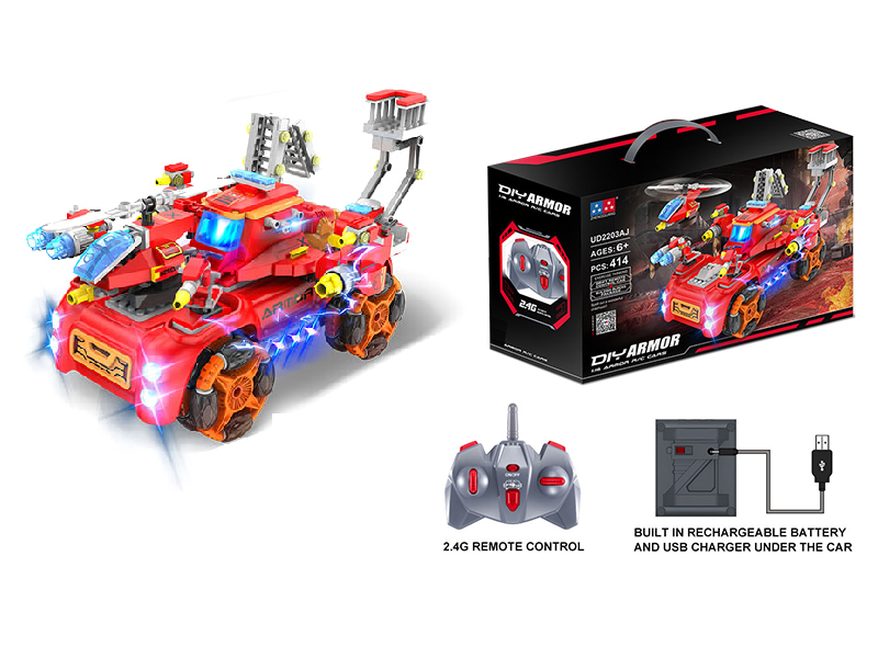 1:16 2.4G 5-Channel Remote Control Building Blocks Car - Rescue vVehicle 414pcs