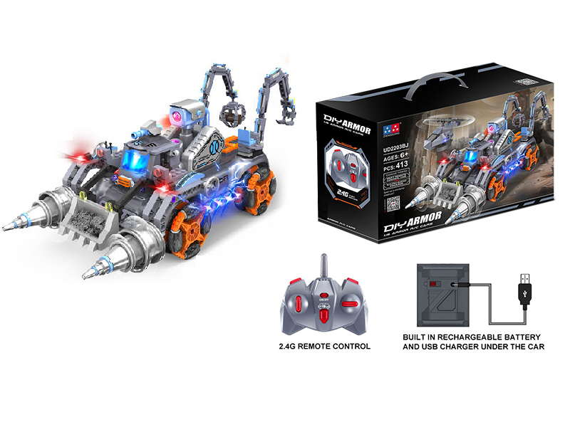 1:16 2.4G 5-Channel Remote Control Building Blocks Car - Logistics Support Vehicle 413pcs