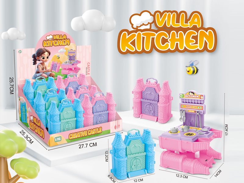 6PCS DIY Villa Transformation Kitchen Table（Castle）