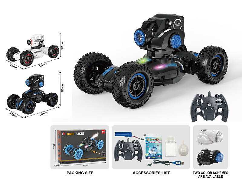 Remote Control Multifunctional Stunt Tank(Bubble, Spray, Off-Road Tyre)